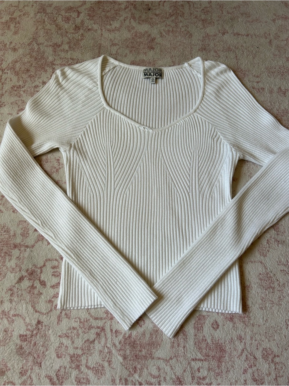Ribbed White Top
